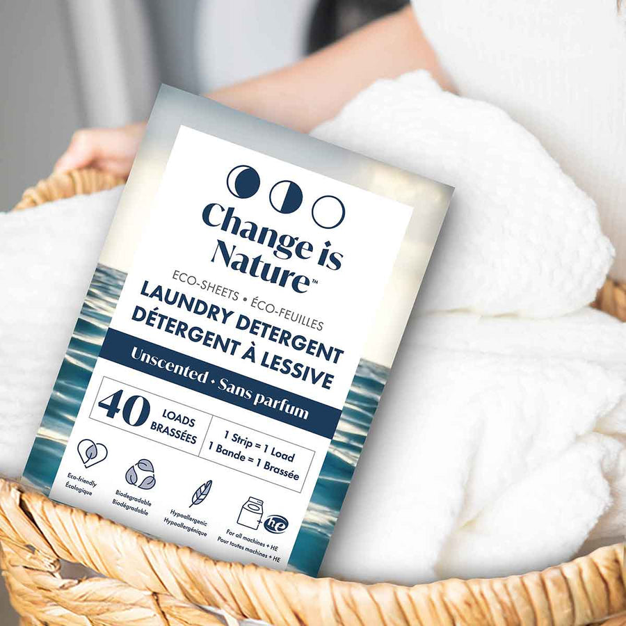 Unscented Eco-Laundry Detergent Sheets – Change is Nature