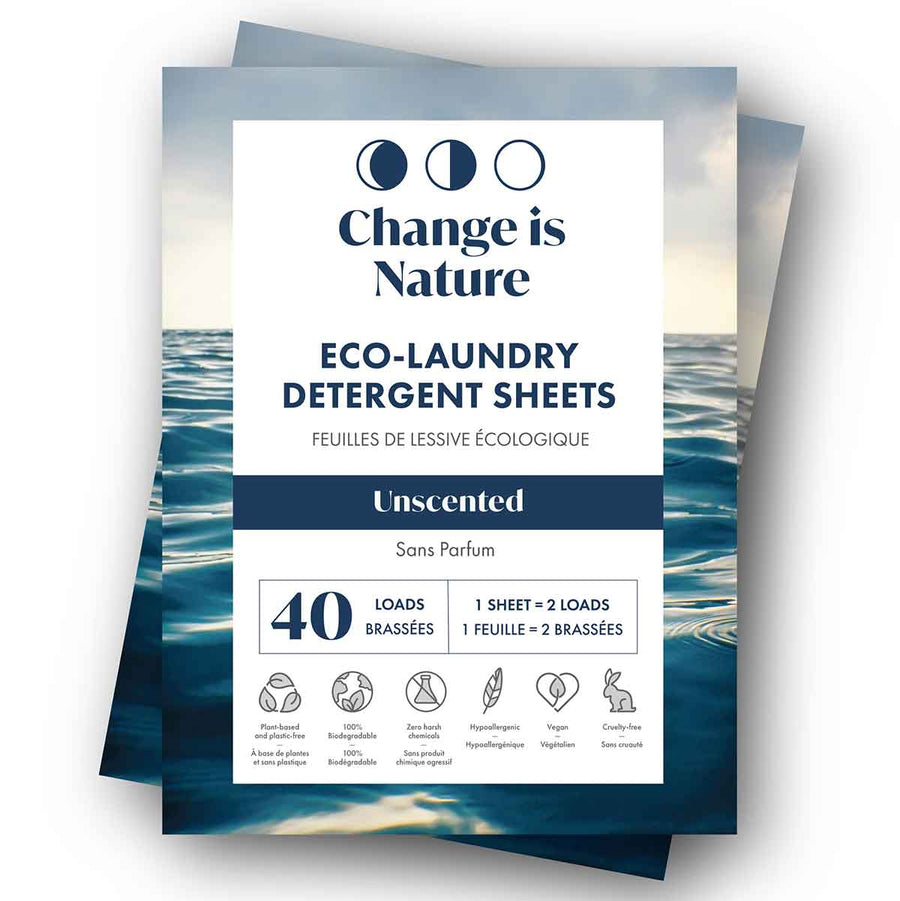 Unscented Eco-Laundry Detergent Sheets – Change is Nature