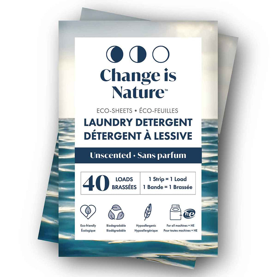 Unscented Eco-Laundry Detergent Sheets – Change is Nature